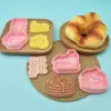 Serie de Desayuno Moldes para Galletas Desayuno Gourmet Dibujos Animados 3D Moldes para Galletas Arcilla DIY Galletas Impresas Realistas