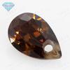 Pedra Zircônia Café Forma de Pera Huagang Gem Buraco Único Pedra Nua Gota Artificial Gema cz Pedra Mestra