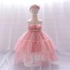 Vestido das meninas vestido rasteiro Mulher anfitrião de um ano de idade vestido de malha pettiskirt crianças vestido