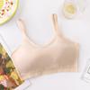 Sutiã Esportivo Fino de Algodão Puro para Menina, Tamanho Grande, Cruzado, Push-Up, Costas Bonitas, Sutiã Camisola de Cor Sólida Integrado, Costas Nuas