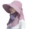 Sombrero de Pescador con Protección Solar para Mujeres, Protección UV, Sombrilla, Protección para el Cuello, Chal, Sombrero de Pescador, Se Puede Atar en una Cola de Caballo, Ala Ancha, Protección Solar, Tendencia Caliente