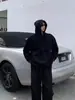 Directo de Fábrica Uso Diario Viaje Botones Calle Cordón Sudadera con Capucha Gris Casual Estilo Perezoso Color Sólido