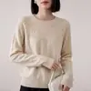 Suéter Andi de Veludo Premium Tricot Gola Redonda 2026 Outono/Inverno Novo Manga Longa Feminino Tricô Trançado Vazado Camisa Base