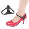 Sapatos femininos de camada única, sapatos de salto alto com salto anti-queda, renda, de couro sem salto ao redor do tornozelo, com fivela de cadarço preguiçosa