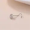 Europa y Estados Unidos transfronterizo varilla dorada S gancho de aguja caña delgada clavo de nariz redondo joyería de piercing de moda anillo de nariz joyería de nariz al por mayor