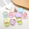 Polvo transparente de hielo animalitos de dibujos animados hechos a mano pegamento de crema creativo pasador de pelo DIY cuerda para el pelo funda de teléfono accesorios de flor para zapatos