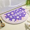 Alfombrilla de baño absorbente semicircular, engrosada, antideslizante, de cachemira, para puerta de baño/inodoro, se puede enviar por cuenta de otro