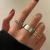 Moda Cruzada Europeia e Americana Nicho Design Minimalista Estilo de Luxo Anel para Dedo Indicador Conjunto Empilhável de Anéis para Mulheres