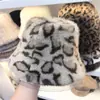Gorros de Invierno al por Mayor para Mujer, Nuevos Versátiles de Moda para Orejas, Cálidos Sombreros de Pescador de Piel Sintética de Visón, Estampado de Leopardo