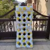Fila Flotante de Malla Inflable de PVC Cueva para Nadador Cama Asiento para Nadar Drenaje Superior Reclinable de Ocio Fila Flotante con Patrón de Limón