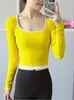 Roupas de Yoga de Cor Contrastante para Mulheres com Tops Acolchoados, Corte Justo, Emagrecedor, Pilates, Corrida, Esportes, Fitness, Manga Longa Dopamina