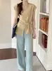 Toma real 2026 Verano Nuevo Diseño Simple Sentido Casual Cuello Redondo Color Sólido Nudo Top Camisa Pequeña Ropa de Mujer