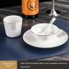 Configuração de Mesa para Clubhouse, Conjunto de Louça para Jantar de Hotel Estilo Chinês, Tigelas de Cerâmica de Alta Qualidade para Sala Privada, Pratos, Copos, Conjunto de Louça de Quatro Peças com Borda Dourada para Restaurante
