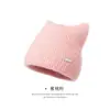 Fábrica de Chapéus de Tricô Acrílico Em Estoque Prova de Frio, Quente, à Prova de Vento, Estilo Coreano Versátil Fofo Chapéu de Tricô com Orelhas de Gato