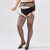 Meias Eróticas de Renda com Suspensórios, Meias Arrastão Vazadas, Body de Renda Preto Estilo Europeu e Americano, Atacado em Estoque
