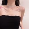 Collar de cristal con temperamento coreano femenino ~ japonés y coreano, colgante de borla, cadena de clavícula de lujo ligero para chicas de nicho