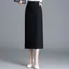 Saia Retro de Bolinhas para Mulheres, Nova Saia Lápis Slimming de Cintura Alta Reta para Outono 2026, Saia de Comprimento Médio para o Trabalho