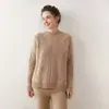 Suéter de punto con patrón de rombos cruzados transfronterizo para mujer, nuevo estilo otoño e invierno 2026, engrosado, cuello redondo, holgado, camiseta básica de punto informal