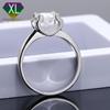 Anel Clássico Niutou de Moissanita Banhado a Platina Prata 925 Simples Anel de Casamento com Diamante Mosane para Mulheres