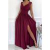 Vestido de mujer europeo y americano con dobladillo dividido y espalda descubierta de encaje sin mangas popular de Amazon.
