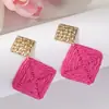 Pendientes de Flor de Rafia y Estrella de Mar Estilo Vacaciones de Verano, Pendientes de Moda de Lujo Ligero de Gama Alta, Pendientes de Nicho Transfronterizos para Mujer