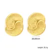 Pendientes de Acero Inoxidable con Textura Geométrica en Espiral para Mujer, Pendientes de Moda Retro de Gama Alta, Pendientes Europeos y Americanos