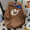 Sudadera con Capucha Estilo High Street Americano para Mujer en Otoño e Invierno Nuevo Estilo Casual Holgada Aspecto Adelgazante Forrada de Polar Engrosada Versátil Tops de Pareja