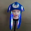 Gorra de felpa con orejas de conejo luminosas para apretar a mano, con bolsa de aire, orejas móviles, gorra de dibujos animados para padres e hijos