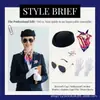 Set de Accesorios de Auxiliar de Vuelo para Cosplay de Halloween: Sombrero de Auxiliar de Vuelo, Bufanda, Guantes, Gafas de Sol, Pin de Avión, Accesorios para Actuación en Escenario