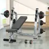 Entrenador de Equipo de Fitness Comercial Banco Plano Banco para Mancuernas Profesional Multifuncional Cama Plana para Levantamiento de Pesas Combinación de Banco y Rack para Press de Banca