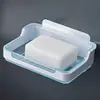 Jabonera con Drenaje, Estante para Jabón de Baño Montado en la Pared sin Taladro, Caja de Almacenamiento para Baño, Estante de Almacenamiento, Estante de Drenaje