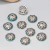 Plata de ley S925 aceite epoxi goteando manualidad florero accesorios retro hueco DIY hecho a mano cuentas de cristal espaciador soporte de plata