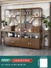 Gabinete de Múltiples Tesoros Estilo Chino de Madera Maciza Gabinete de Té Estante de Almacenamiento Divisor de Olmo Adorno Gabinete de Té de Oficina Vitrina