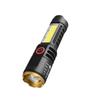 Nova Lanterna Retrátil Transfronteiriça com Clipe Caneta Luz Forte Longo Alcance Lanterna Luz de Acampamento Luz de Caminhada Carregamento Tipo-C