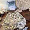 Calça Xadrez Anti-Mosquito Nova de Verão para Crianças, Solta, Estilosa, Respirável, Fina, Leggings Bloomers Masculinos e Femininos