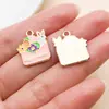 Nuevo Dibujo Animado Lindo Conejo de Semana Santa con Aceite de Goteo Huevo de Colores Colgante de Aleación de Zinc Charm Accesorios para Pulseras DIY