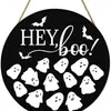 Decoración de Puerta de Halloween Transfronteriza Guirnalda de Halloween Fantasma Lindo Calabaza Colgante Cartel de Bienvenida Decoración de Madera para el Hogar