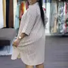2026 Verano Transfronterizo Europeo y Americano Nueva Ropa para Mujer Moda Commuting Holgada Rayada Botones Camisa Larga