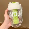 Vaso de agua de alto valor 2024 nuevo vaso para té para niñas con doble popote para beber estudiantes lindo asa acompañante