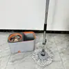 Mopa Giratoria de Doble Disco con Cubo Escurridor de Acero Inoxidable, Doble Uso para Húmedo y Seco, Mango Engrosado, Mopa para Lavar Manos Libres, Mopa para Piso