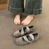 ¡Aumento de altura oculto! Zapatos Mary Jane cuadrados de lunares retro coreanos, bailarinas de corte bajo, zapatos franceses para mujer de principios de otoño