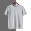 Verão Novo Algodão Puro Masculino Tricô Manga Curta Gola Redonda Cor Sólida Solto Versátil Vazado Camiseta Manga Meia Fabricante Atacado