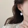 Aretes de Perlas de Agua Dulce Naturales Cola de Pez Barrocos Gama Alta Circonita Micro-pavimentada Espiga de Trigo Temperamento Perlas de Tachuela Venta al por Mayor