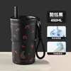 Taza de Café Portátil de Nuevo Estilo con Asa, Taza de Agua de Acero Inoxidable 316, Taza Portátil Creativa, Regalo a la Moda, Taza con Popote para Estudiantes