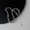 Diseño de Nicho Metal Bola Cristal Gris Perlas Collar Mujer Elegante Exagerado Estilo Frío Cadena Corta Cuello Clavícula