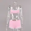 2026 Novo Conjunto de Duas Peças de Renda Tricotada Elástica Confortável com Camisola e Shorts Estilo Europeu e Americano Pijama Feminino Roupa de Casa