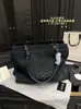 Bolsa Tote de Lona Jeans Lavada Escura de Grande Capacidade com Bordado, Versátil para Uso Diário, Adequada para Mulheres