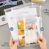Bolsa de Arquivo com Zíper A4 Criativa Grande Capacidade Especial para Provas de Estudante Bolsa de Material Escolar Plástico Fosco Bolsa para Documentos