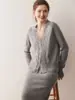 Cárdigan de Punto de Cachemira con Diseño de Borlas en V para Mujer, Manga Larga, Versátil, Delgado, Moda, Chaqueta Holgada, Suéter Suave