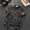 Camisa retro étnica japonesa estilo cachemir para hombre, camisa versátil de moda de corte holgado de cinco mangas, chaqueta casual para pareja